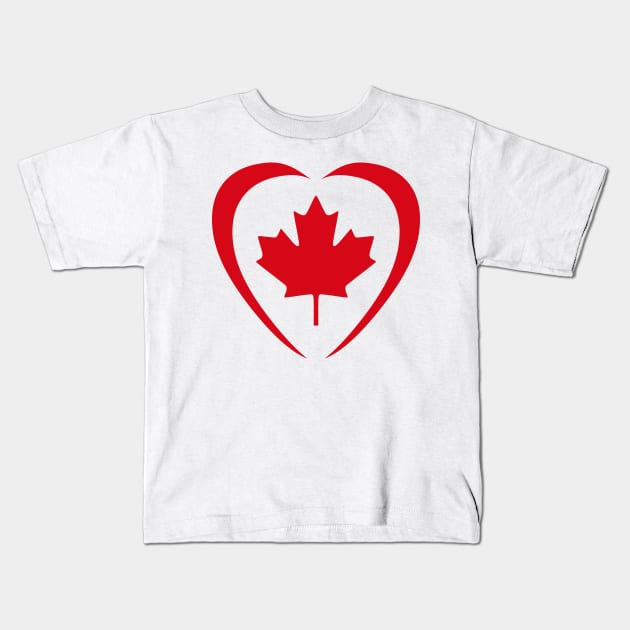 Canadian Patriot Flag Series (Heart) Kids T-Shirt by Village Values